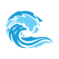 Obraz premium Wave logo icon, beach wave theme, sea water, vector illustration design