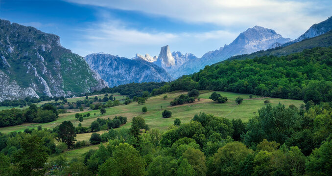 Naranjo de Bulnes mountain peak in Picos de Europa national park, Asturias, Spain