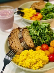 breakfast with smoothie