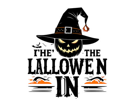 Spooky pumpkin scarecrow with black hat