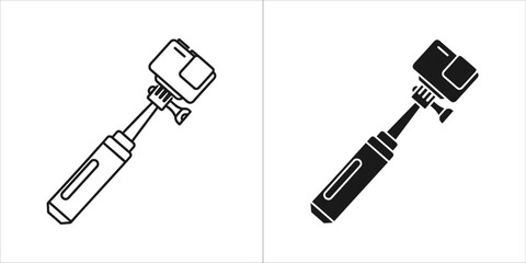 Action camera with selfie stick