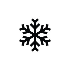 Simple black snowflake icon on white background winter symbol