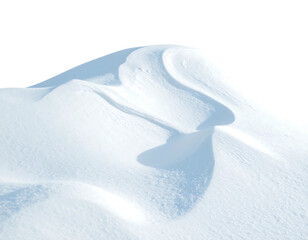 Soft, sloping snow drifts against a dark background, highlighted with bright whites and subtle blue shadows