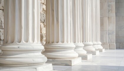 Architectural Marvel: Captivating Perspective of Elegant Columns in Natural Light