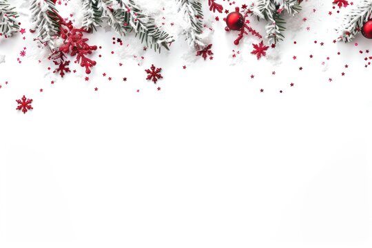 Christmas snows confetti border festival blossom flower. - Powered by Adobe