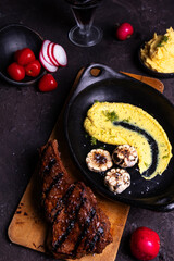 Gourmet Pork Chop Plate with Yellow Potato Mash