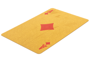 2 two diamond card gambling color gold isolated on white background