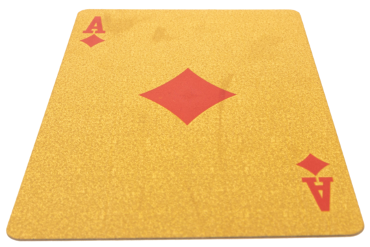 2 two diamond card gambling color gold isolated on white background