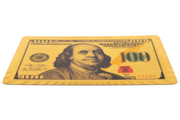 100 dollar gold card on a white background