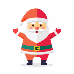 Cute Chibi Santa Claus with Welcoming Open Arms Vector Illustration