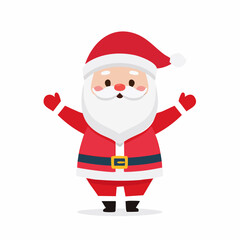 Cute Chibi Santa Claus Vector with Welcoming Outstretched Arms
