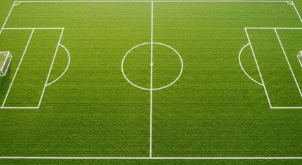 Obraz premium Soccer Field Aerial View Green Grass Sport Recreation Background