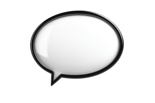 Shiny Oval Speech Bubble isolated on a transparent background