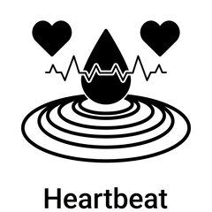 Heartbeat Icon in Solid Style. Calming pulse, life, and emotional control symbol. Relaxation.