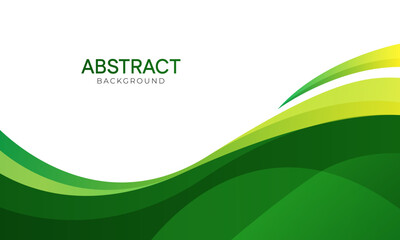 Abstract green wave background, Vector green line background curve element with white space for text and message design, overlapping layers.