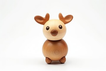 Fototapeta premium Rudolph toy figurine white background.