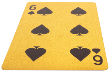 six spades card gambling color gold isolated on white background