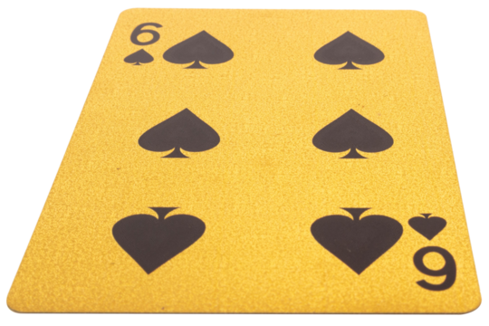 six spades card gambling color gold isolated on white background