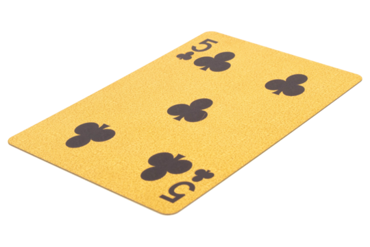 six club card gambling color gold isolated on white background