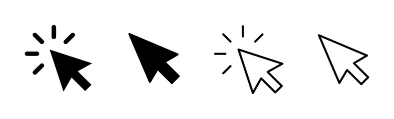 Click icon set. pointer arrow icon. cursor icon vector