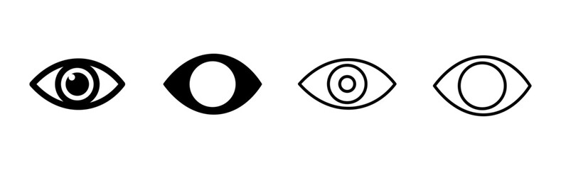Eye icon set. Eye vector icon. Look and Vision icon.