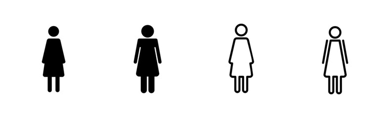 Female icon set. woman icon vector