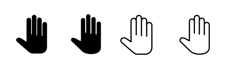 Hand icon set. hand vector icon, palm,click