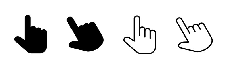 Obraz premium Hand cursor icon set. click icon vector. hand click. pointer