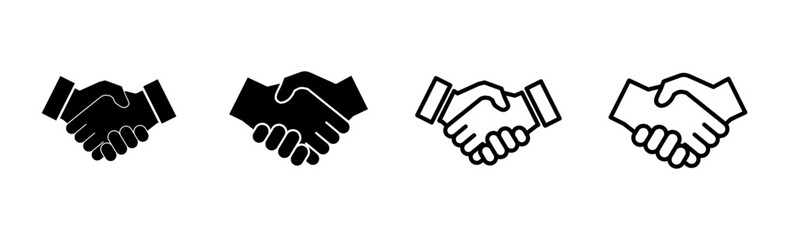 Obraz premium Handshake icon set. business handshake. contact agreement
