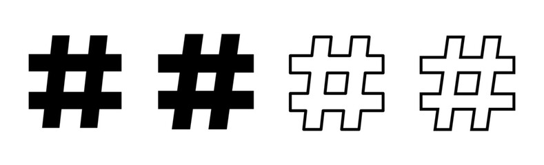Hashtag icon set. hashtag symbol