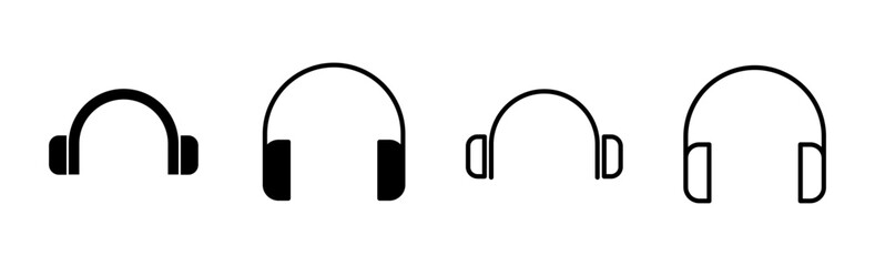 Plakat Headphone icon set. Headvector icon symbols