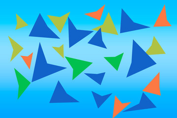 Color triangle picture work,