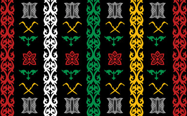 Acehnese batik motif. Acehnese traditional pattern with distinctive Acehnese colors. Vector illustration.