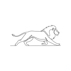 Running Lion Silhouette Vector, Wild Animal