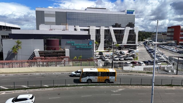 salvador, bahia, brazil - july 16, 2025: Aerial view of the SESI School in Salvador.