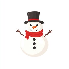 Snowman illustration winter decoration.