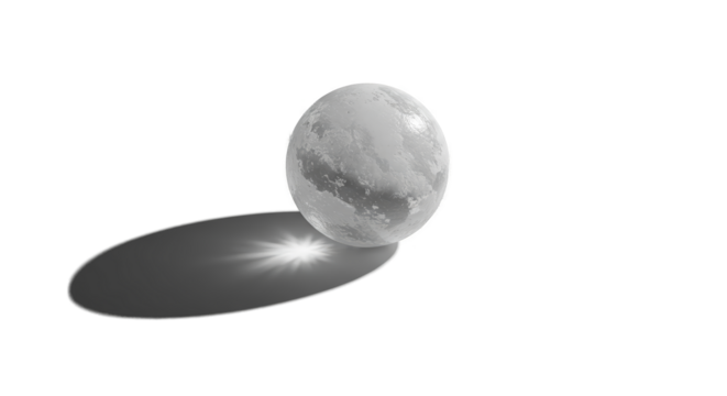 Abstract White Sphere With Shadow on Black Background 3D Render