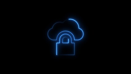 Secure cloud storage illustration representing data protection and online safety with glowing outline