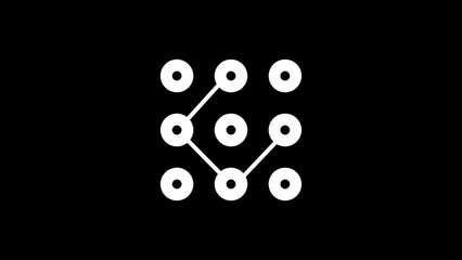 Minimalist smartphone pattern lock illustration for digital security and data protection concepts