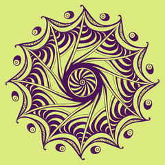 Vibrant Psychedelic Duotone Mandala Swirls