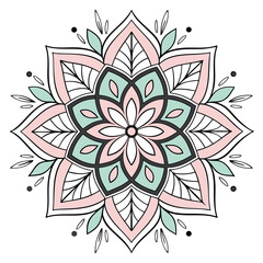 An exquisite Watercolor Mandala with sharp
