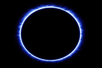 Blue corona ring around a dark void; ethereal glow