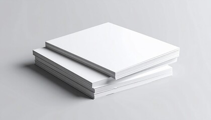 Clean white paper stacks, perfect for mockups, designs, and stationery projects with space