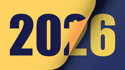 Curled Page Turn for New Year 2026 symbolizing a fresh start and commitment