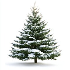 Fototapeta premium Christmas pine tree snow-covered photography evergreen.