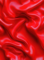 Intricate folds of rich, vibrant red silk fabric create a captivating texture.