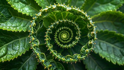 Verdant Fractal Nature's Spiraling Symphony in Green