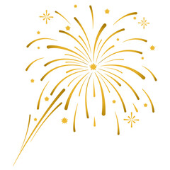 Golden fireworks for new year. Vector Eps
