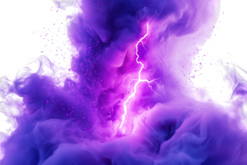 Electric purple storm cloud isolated on a transparent background