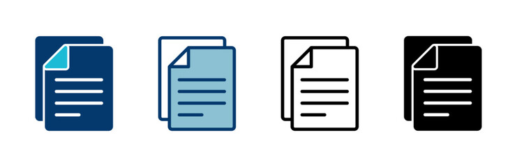 Document icon vector isolated on white background. Paper icon. File Icon